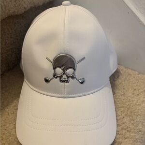 Volvik Golf Hat Skull Edition Hot Melt Adjustable Strapback White, New